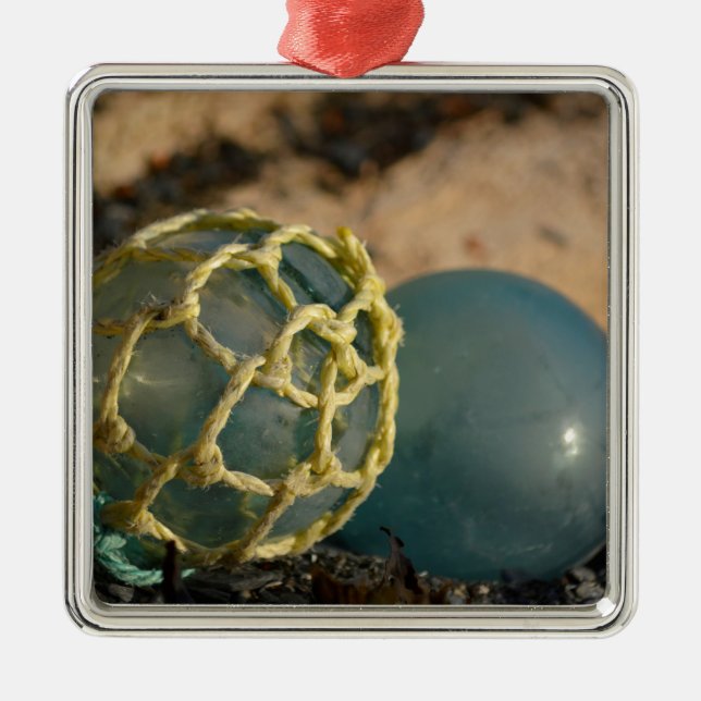 Ornamento De Metal Fluxo De Pesca De Vidro Japonês (Frente)