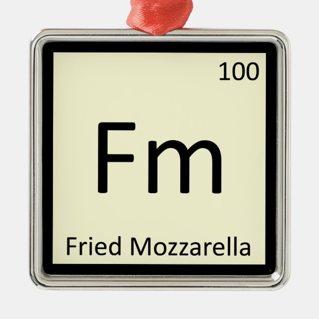 Ornamento De Metal Fm - Símbolo de Química Apetista de Mozzarella Fri (Frente)