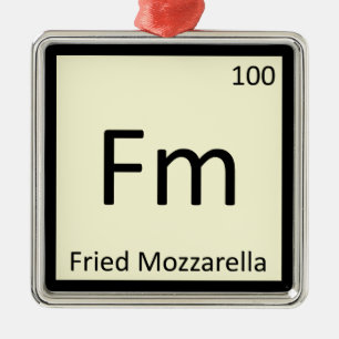 Ornamento De Metal Fm - Símbolo De Química Apetista Fried Mozzarell