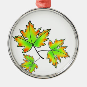 Ornamento De Metal Folha de Maple