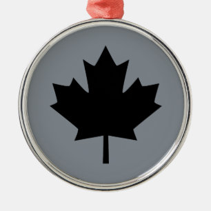 Ornamento De Metal Folha de Na moda canadense Black Maple