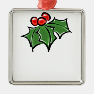 Ornamento De Metal Folhas do azevinho