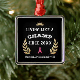 Ornamento De Metal Folhas personalizáveis do prêmio Sobrevivente do C