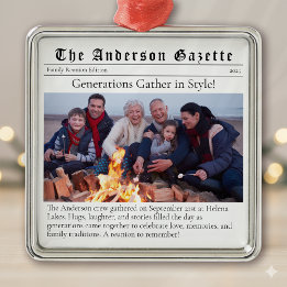 Ornamento De Metal Folheto de Keepsasaem de Foto de Reunião da Famíli