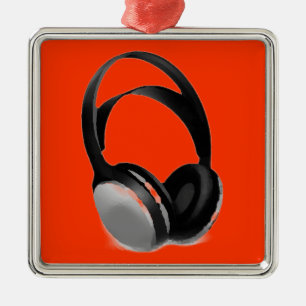 Ornamento De Metal Fone de ouvido pop Art
