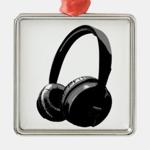 Ornamento De Metal Fone de ouvido pop Art