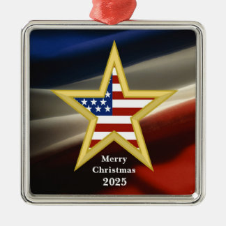 Ornamento De Metal Forças armadas dos EUA - estrela Dourado -