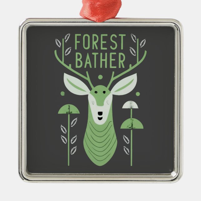 Ornamento De Metal Forest Bather Deer (Frente)