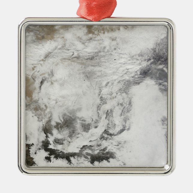 Ornamento De Metal Forte queda de neve na China (Frente)