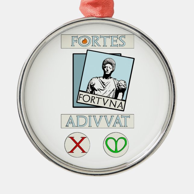 Ornamento De Metal Fortes Fortuna Adiuvat (Frente)