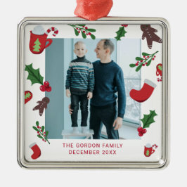 Ornamento De Metal Foto de biscoitos bonitos de Natal