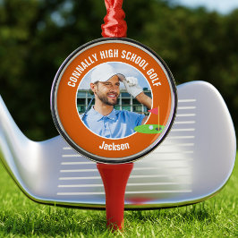 Ornamento De Metal Foto de Golfista Laranja Presente Personalizado de