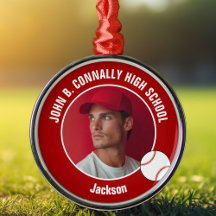 Foto de jogador de beisebol do ensino médio vermel