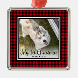 Ornamento De Metal Foto de Natal do Cachorrinho
