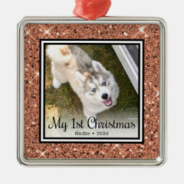 Ornamento De Metal Foto de Natal do Cachorrinho