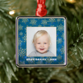 Ornamento De Metal Foto do Floco de Neve
