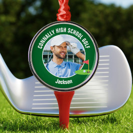 Ornamento De Metal Foto do Golfer Verde Equipe de Golfe do Ensino Méd