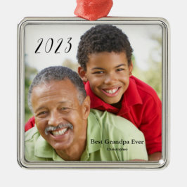 Ornamento De Metal Foto do melhor vovô do dia dos avós