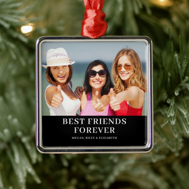 Ornamento De Metal Foto dos melhores amigos (Árvore)
