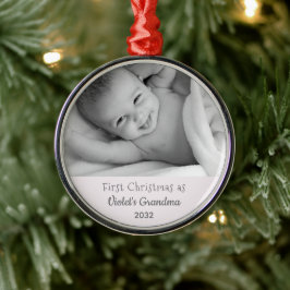 Ornamento De Metal Foto personalizada de 1rua de natal da vovó