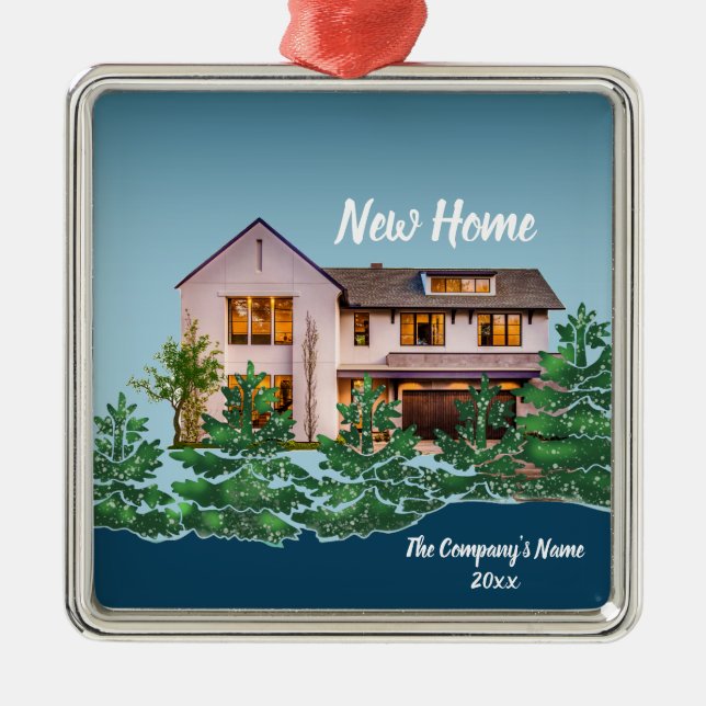 Ornamento De Metal Foto Personalizada Nosso Primeiro Natal Em Casa (Frente)