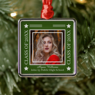 Ornamento De Metal Foto verde Classe de Licenciatura 2021