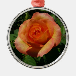 Ornamento De Metal Fotografia Floral Laranja Peach Rosa