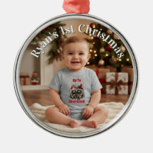 Fotos customizadas do primeiro Natal do bebê