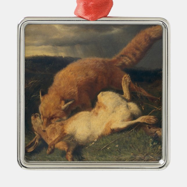 Ornamento De Metal Fox e lebre, 1866 (Frente)