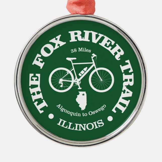 Ornamento De Metal Fox River Trail (ciclismo) (Frente)