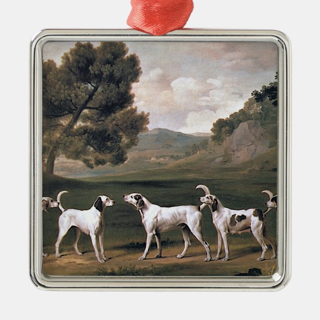 Ornamento De Metal Foxhounds in a Rural Landscape (por George Stubbs) (Frente)