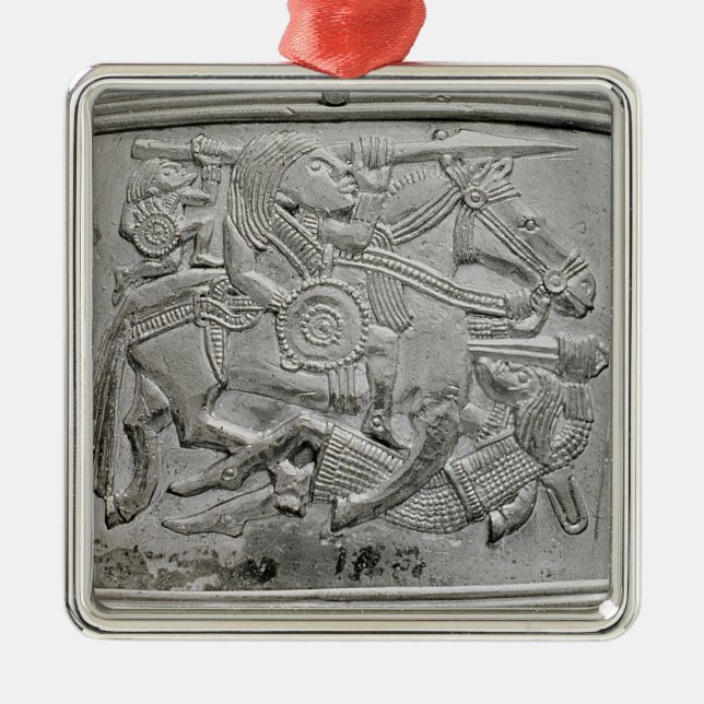 Ornamento De Metal Fragmento do capacete, do tesouro de Sutton Hoo (Frente)