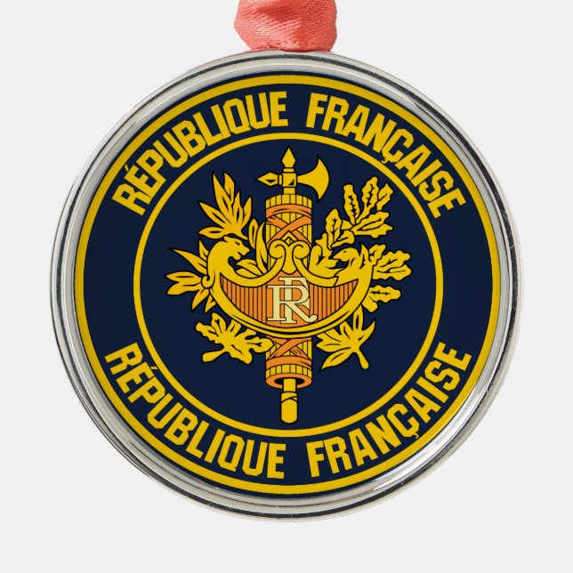Ornamento De Metal França Round Emblem (Frente)