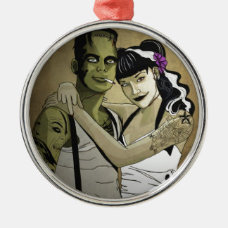 Ornamento De Metal Frank e noiva Rockabilly