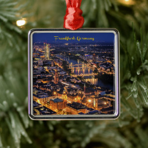 Ornamento De Metal Frankfurt, Alemanha em Twilight