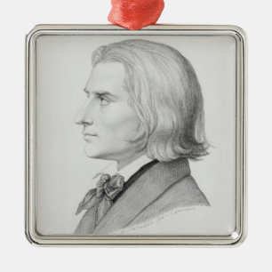 Ornamento De Metal Franz Liszt, gravado por Gonzenbach