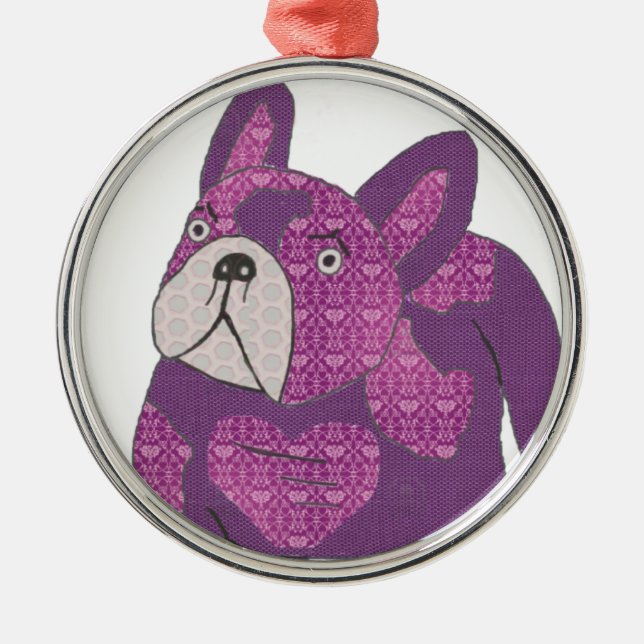 Ornamento De Metal Französische Bulldogge Anhänger (Frente)