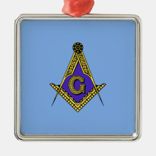 Ornamento De Metal Freemason (azul)