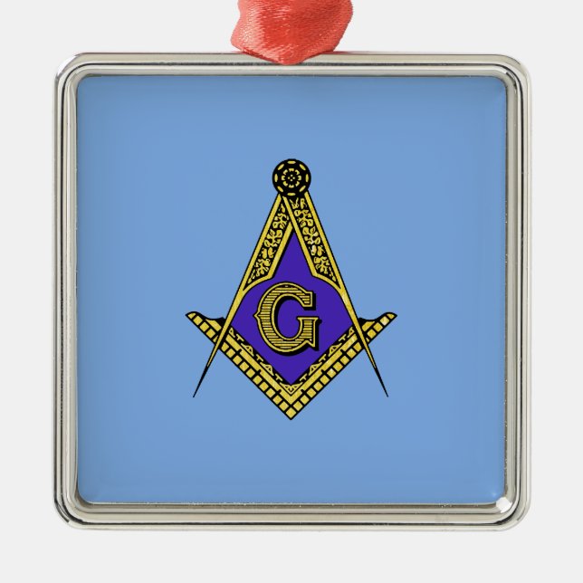 Ornamento De Metal Freemason (azul) (Frente)