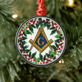 Ornamento De Metal Freemason Masonic Christmas Wreath Rustic