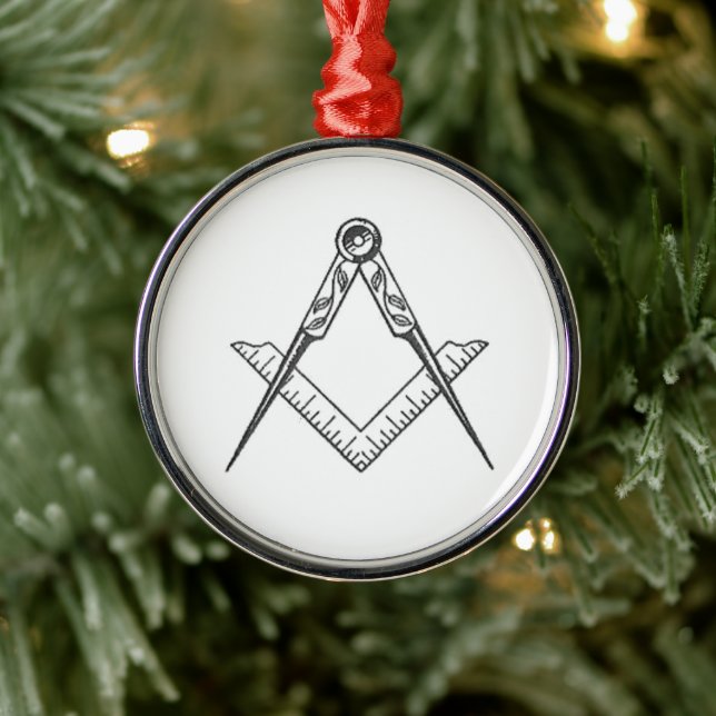 Ornamento De Metal Freemason Masonic Christmas Wreath Rustic (Árvore)