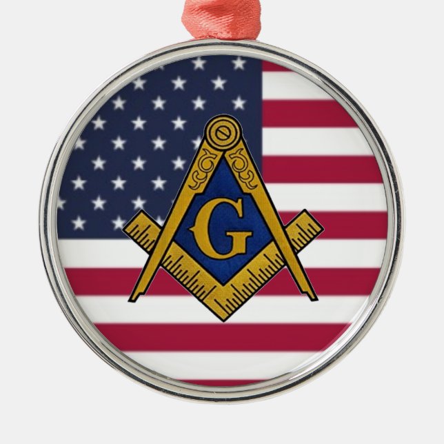 Ornamento De Metal Freemason Masonic Freemasonry Flag Americano (Frente)