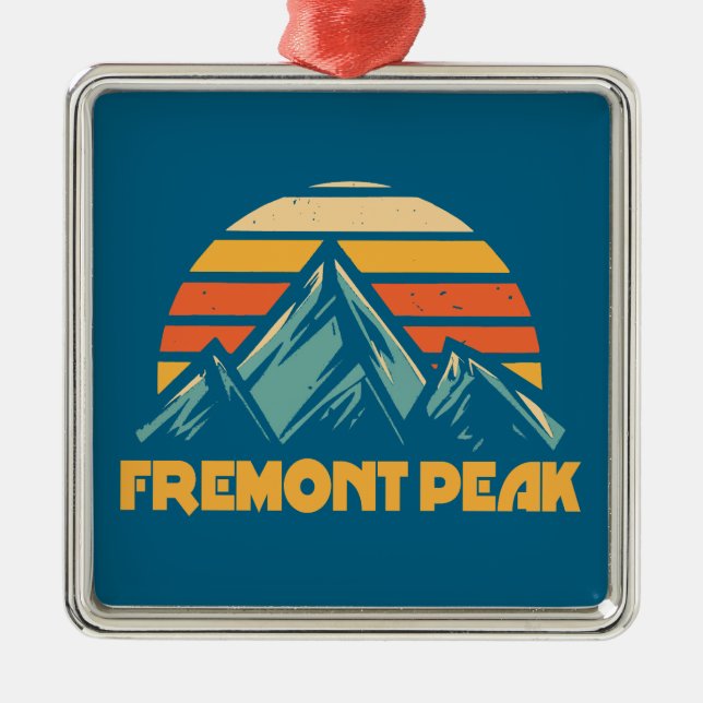 Ornamento De Metal Fremont Peak Wyoming Retro Turquoise (Frente)