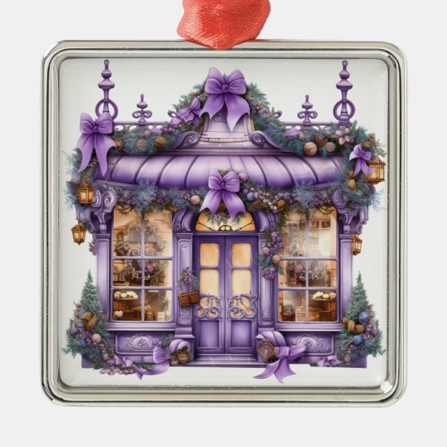 Ornamento De Metal FRENTE DE NATAL DE FERIADO DO ORNAMENTADO bonito (Frente)