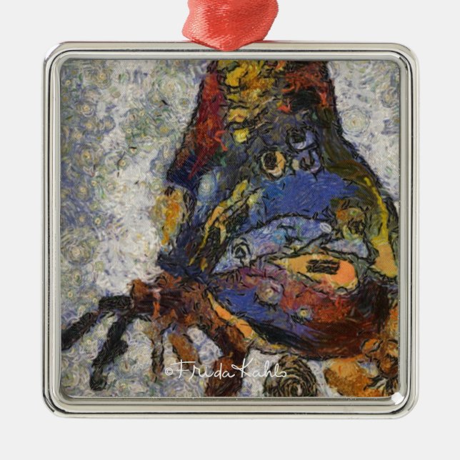 Ornamento De Metal Frida Kahlo Butterfly Monet Inspirada (Frente)