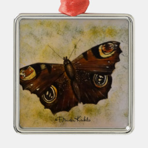 Ornamento De Metal Frida Kahlo pintou a borboleta
