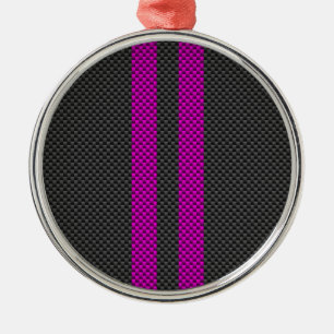 Ornamento De Metal Frisas cor-de-rosa com estilo de fibra de carbono