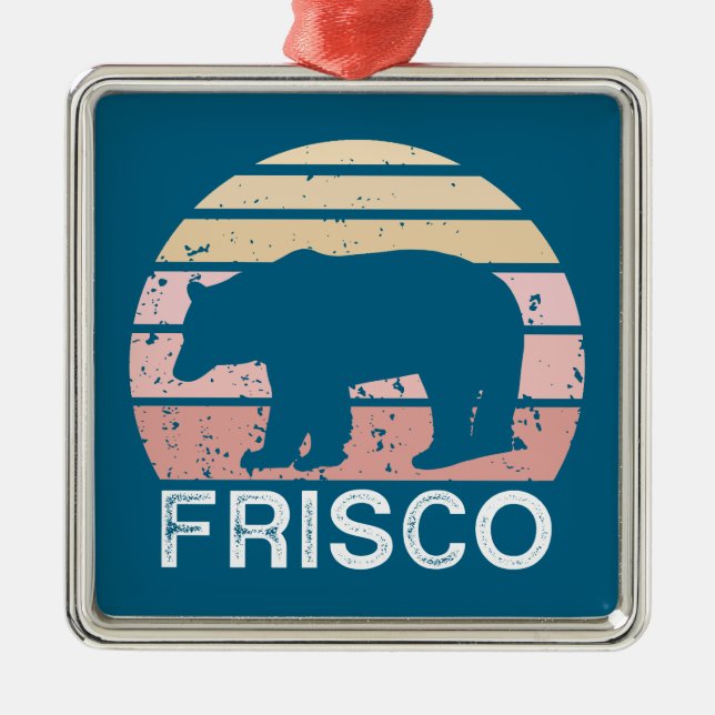 Ornamento De Metal Frisco Colorado Retro Bear (Frente)