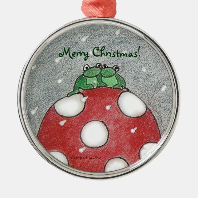 Ornamento De Metal Frogee Christmas :-) (Frente)