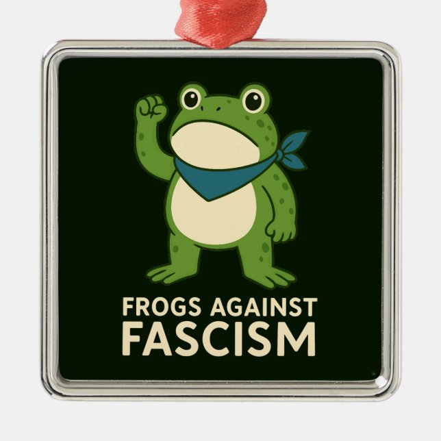 Ornamento De Metal Frogs Against Fascism Portland Frog Protest (Frente)